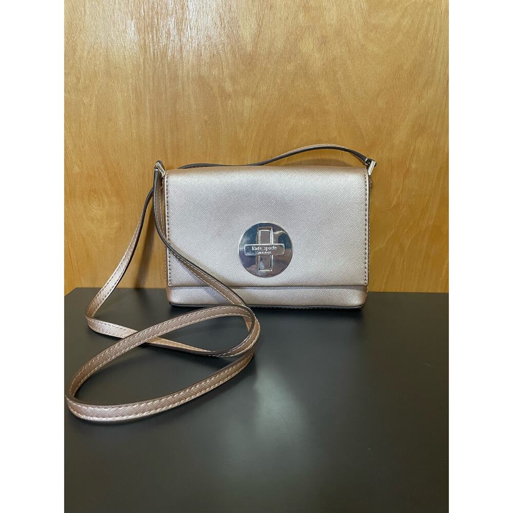 Kate Spade Newbury Lane Sally Rose Gold Leather Crossbody